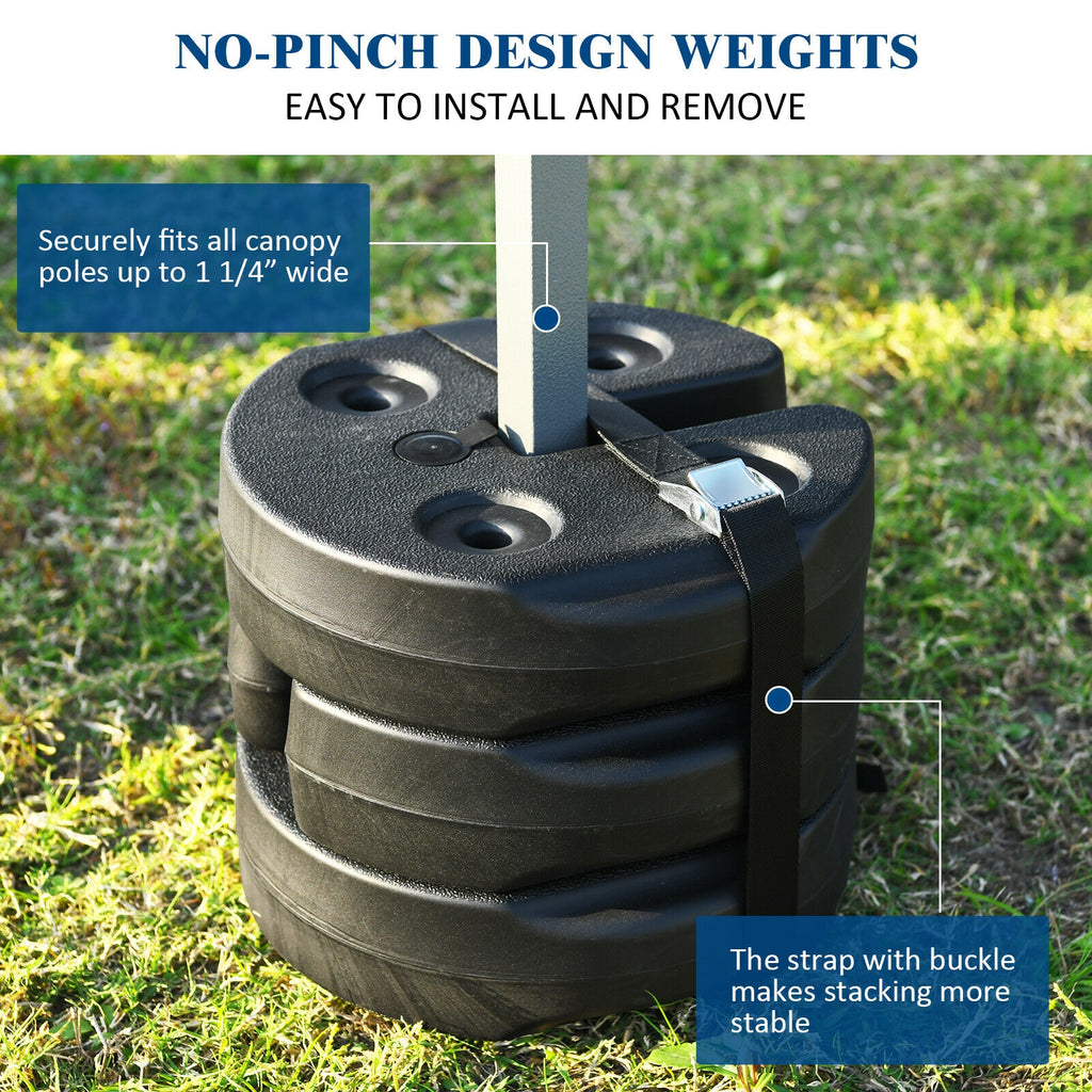 Set of 4 Canopy Weights 20lbs Weight Plate Kit with No-Pinch Design