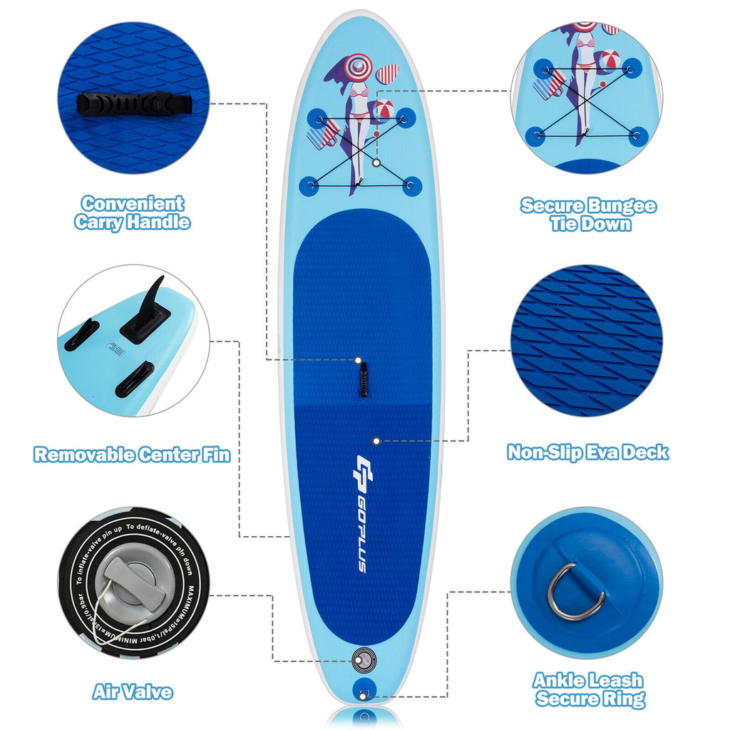 Inflatable Stand Up Paddle Board with Adjustable Paddle Pump - Lightweight Body Board