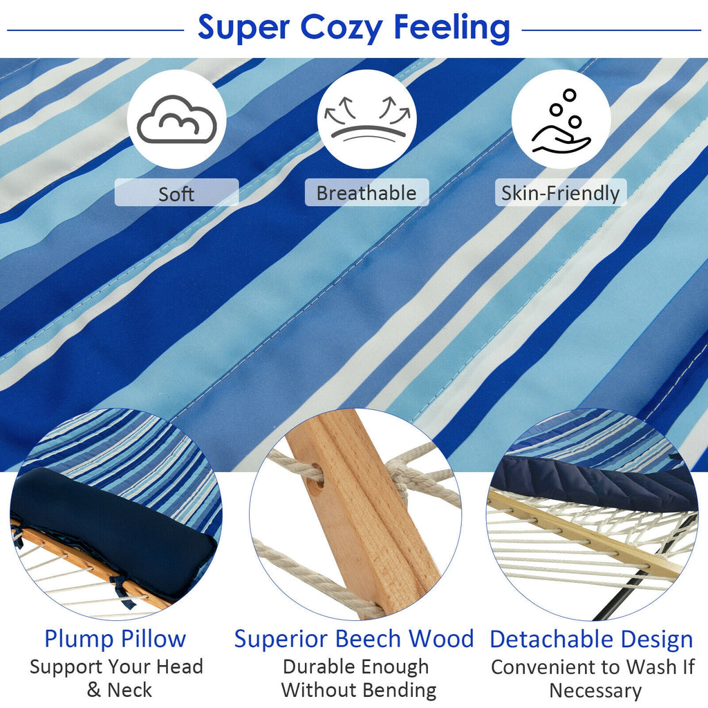 Hammock Chair Stand Set Cotton Swing with Pillow Cup Holder Indoor