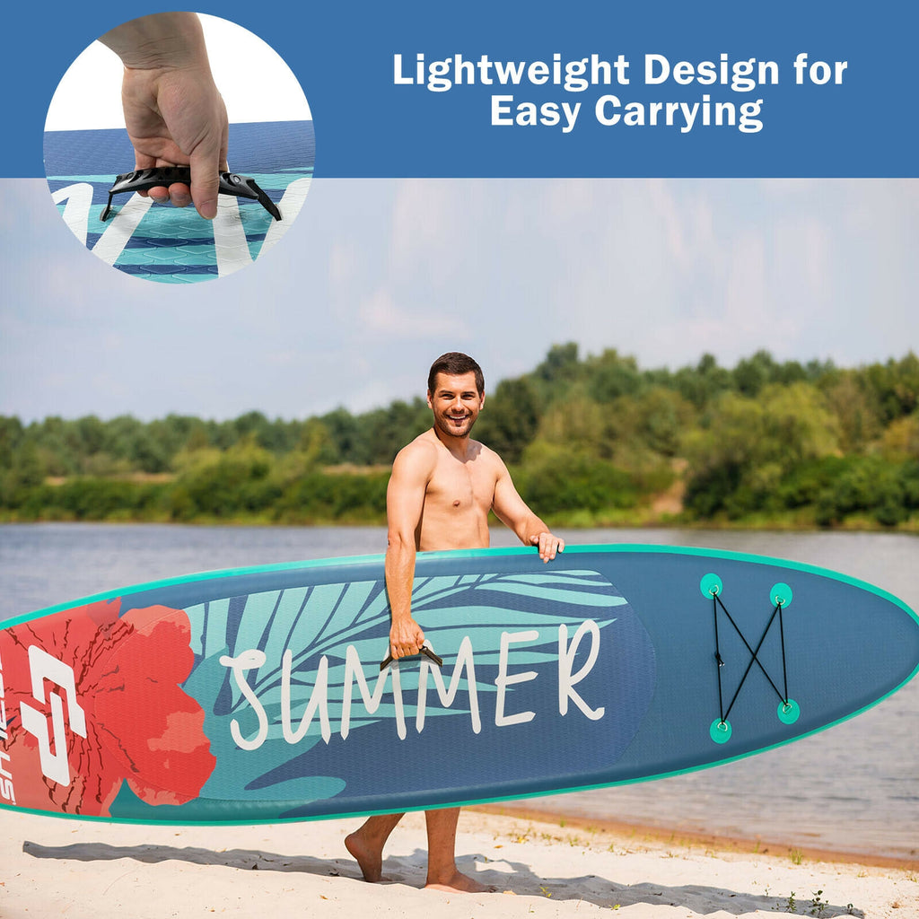 Lightweight 10ft Inflatable Stand Up Paddle Board with Backpack Leash & Aluminum Paddle - M