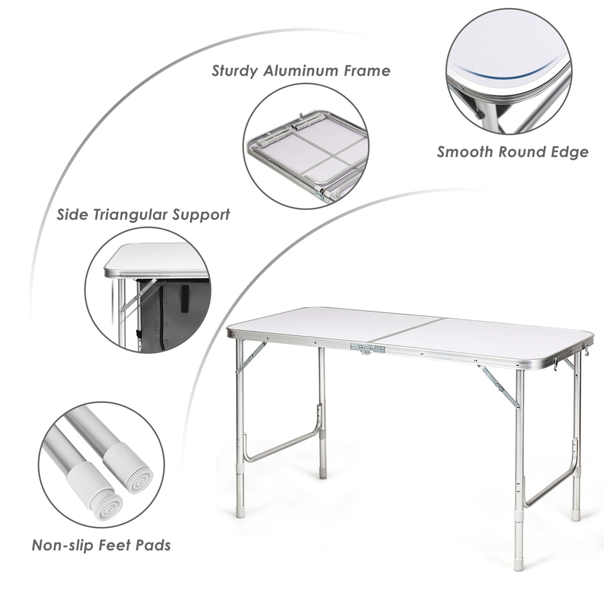 Height Adjustable Folding Camping Table