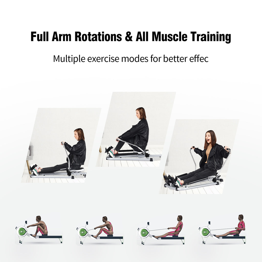 Adjustable Hydraulic Rowing Machine for Full-Body Workout - Costway