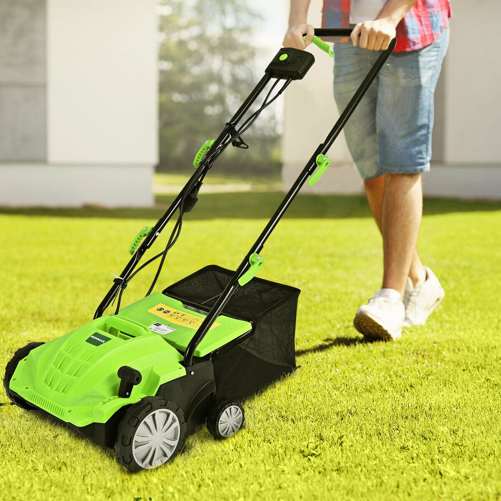 13 Inch 12 Amp Electric Scarifier with Bag - Green