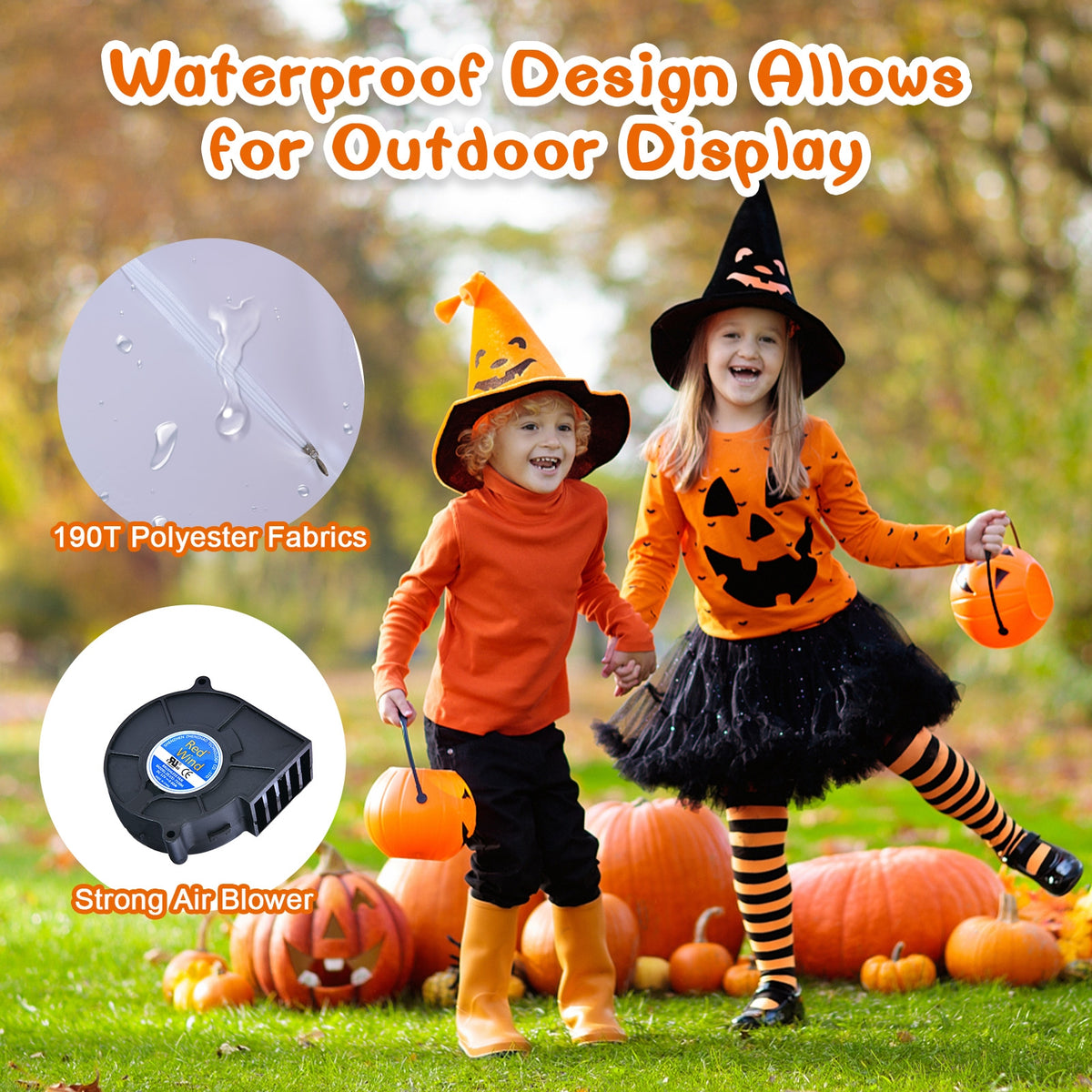 Halloween Inflatable Eyeballs with Air Blower - 2 Pack, Scary Decor