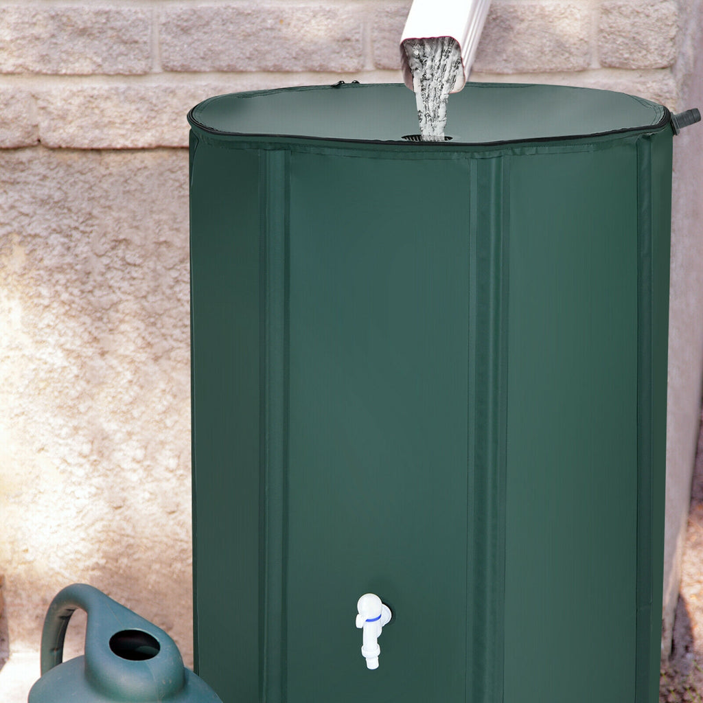 100 Gallon Portable Rain Barrel Water Collector Tank with Spigot
