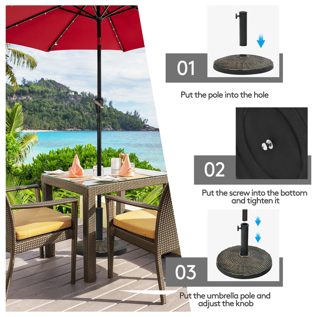 27 lb Patio Market Umbrella Base - Resin