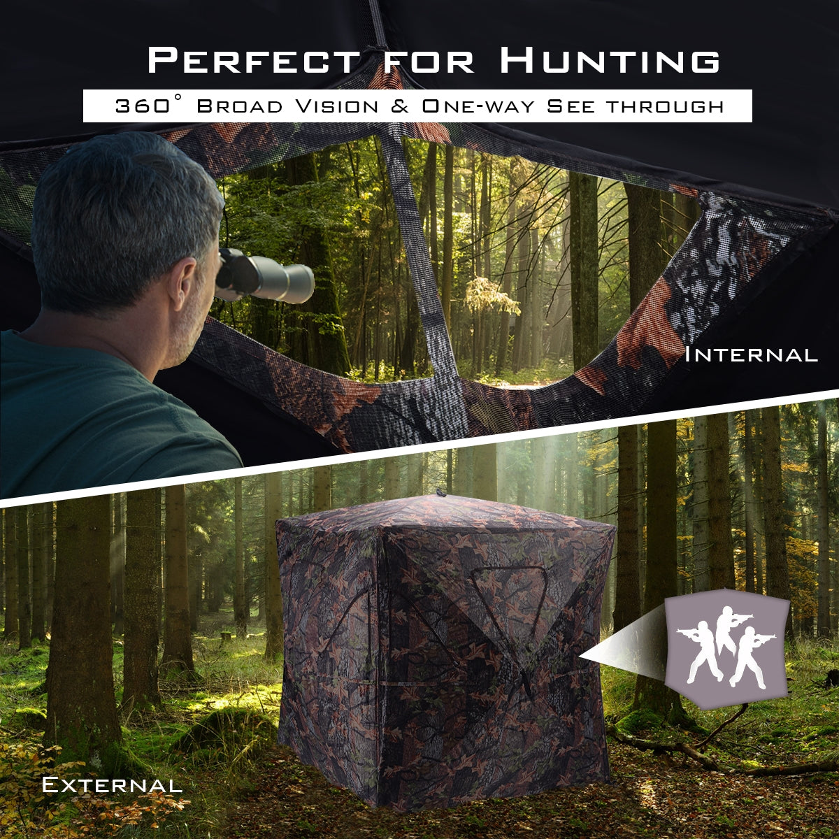 Portable Pop-Up Hunting Blind with 360° View - Style 1