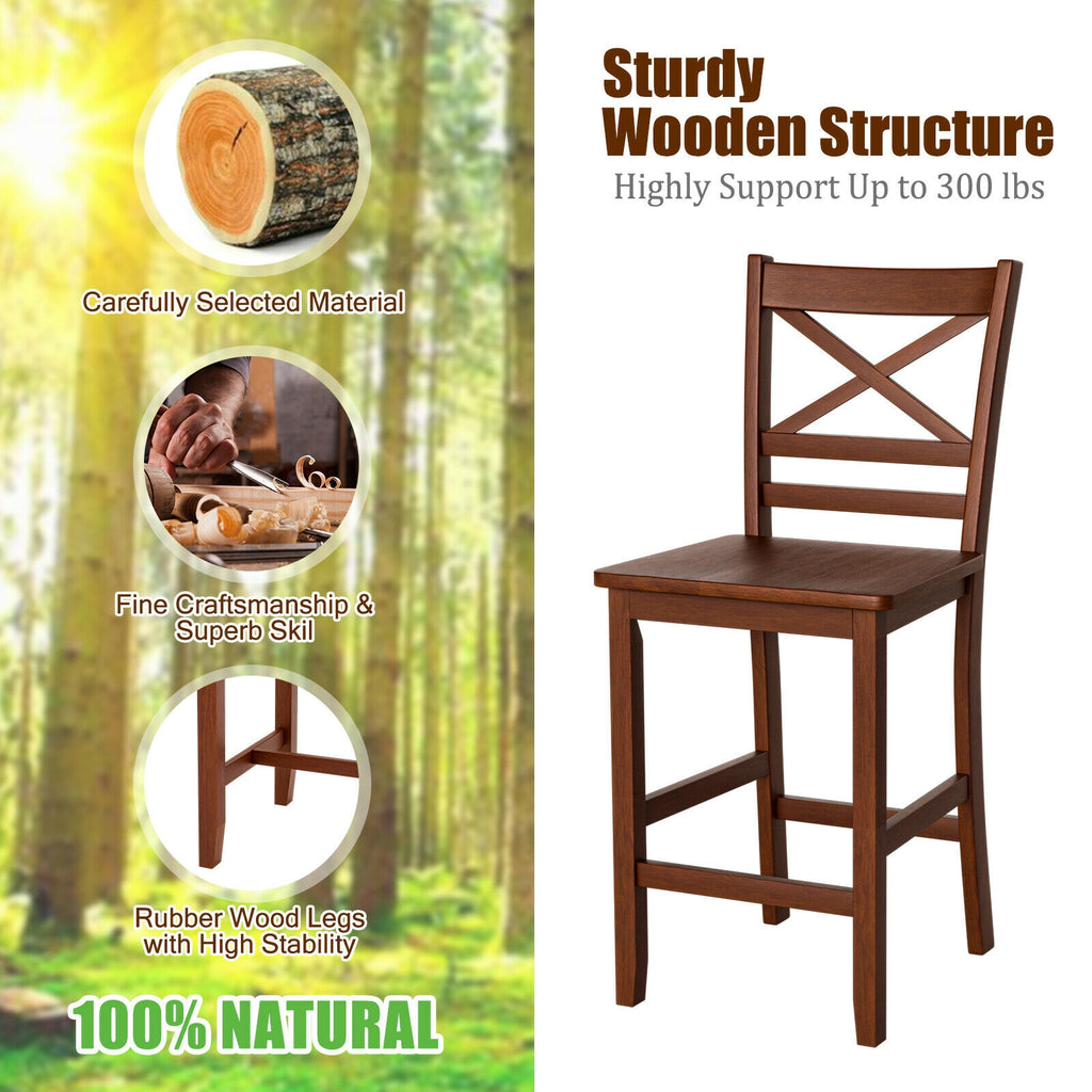 Set of 2 Counter Height Bar Stools 25 Inch - No PU Leather