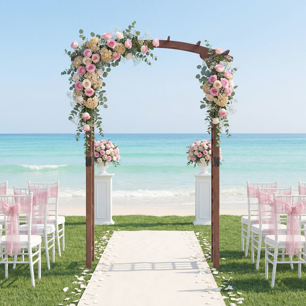7.5 Ft Garden Arch Wooden Arbor Outdoor Wood Trellis for Climbing