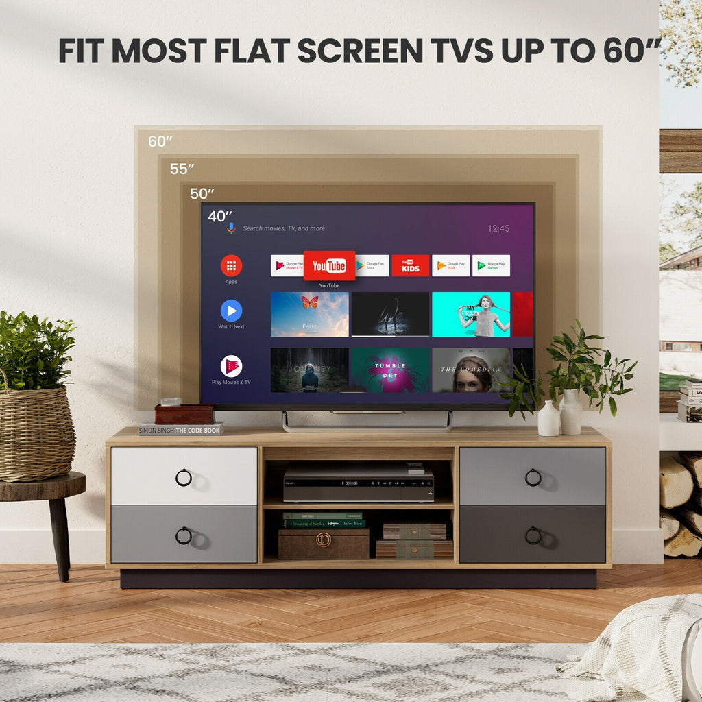 TV Stand with Storage Cabinets for 60 Inch TVs