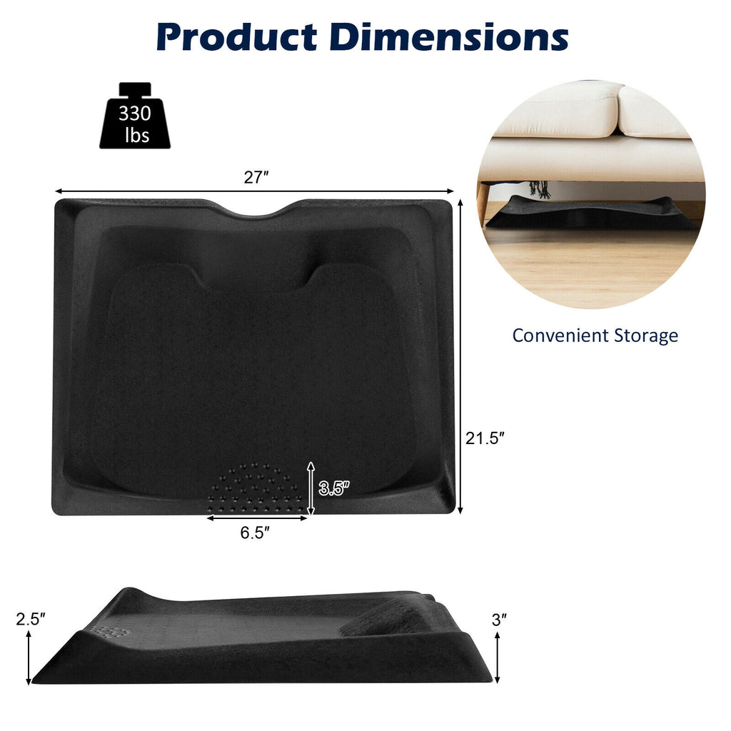 Anti-Fatigue Standing Mat with Massage Points & Diverse Terrain - 27x21.5 Black