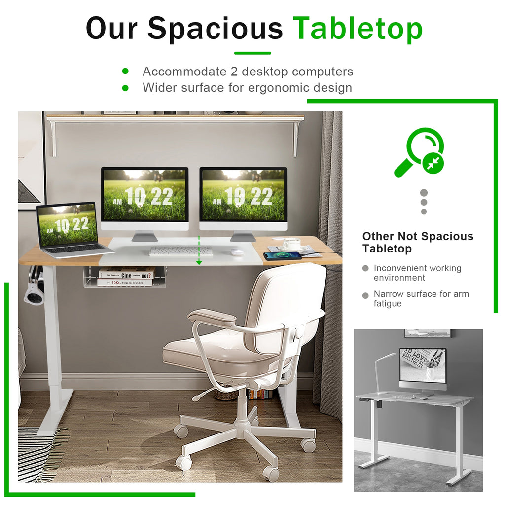 55 x 28 Inch Electric Standing Desk with USB Port