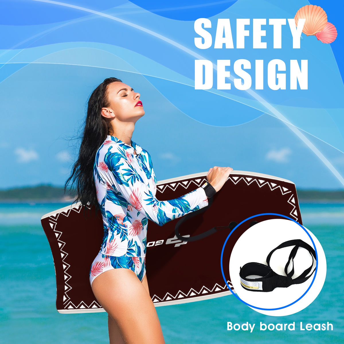 37 Inch Lightweight Surfboard for Kids & Adults with Fin - M Variation