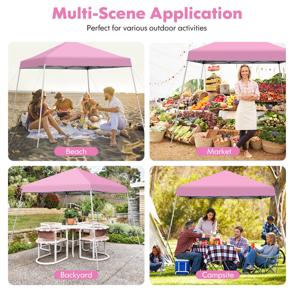 10 x 10 Feet Outdoor Pop-Up Canopy with Carrying Bag - Pink