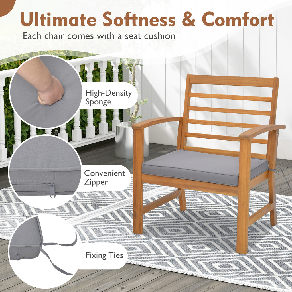 3-Piece Outdoor Furniture Set with Cushions - Gray