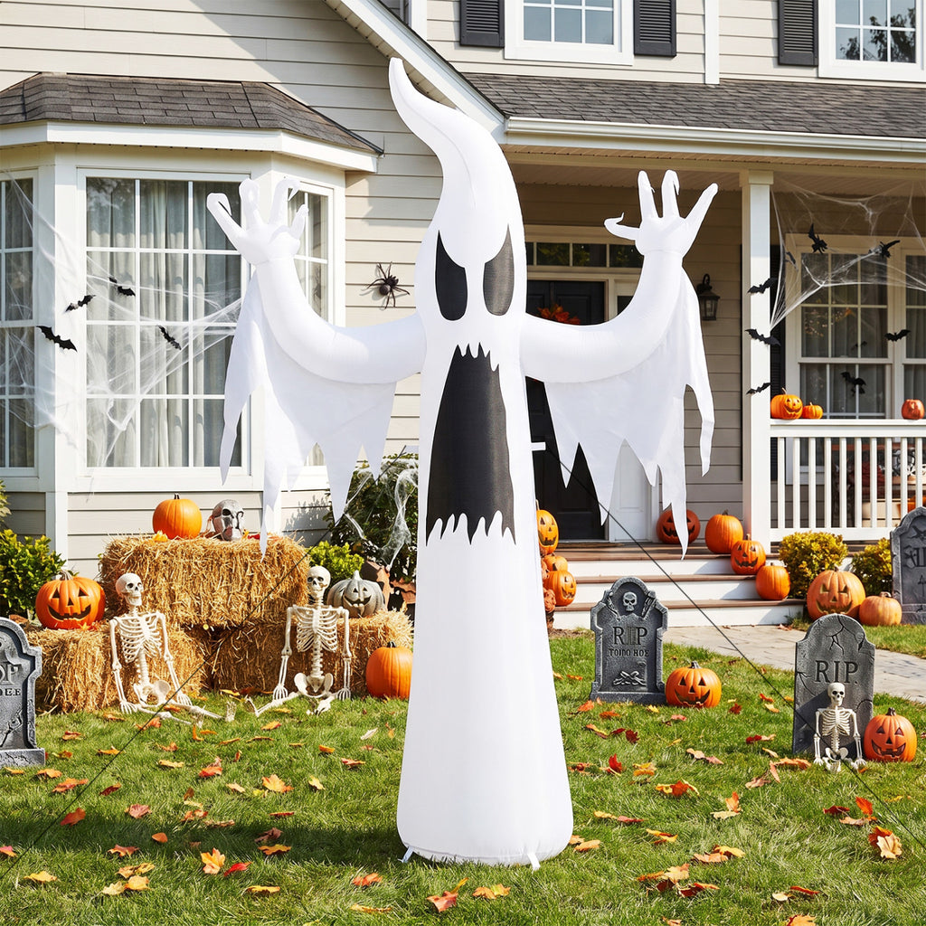 7.7 FT Tall Halloween Inflatable Ghost with RGB LED Lights - Outdoor Decoration