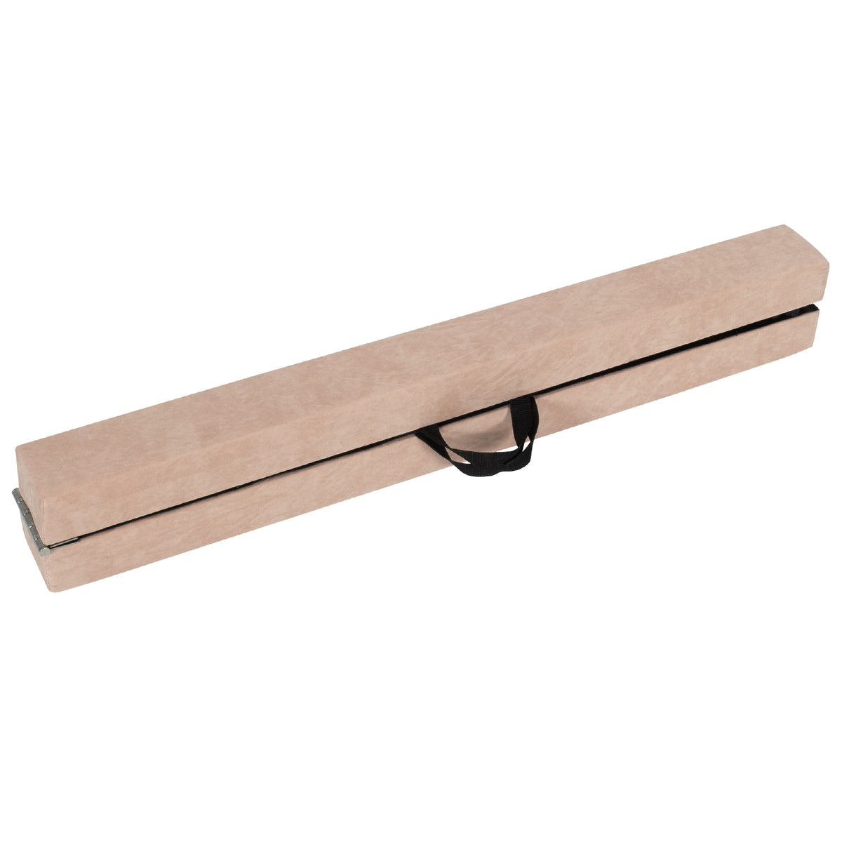 Folding Gymnastics Balance Beam with Anti-Slip Base, Pine Wood Frame - Brown Variation