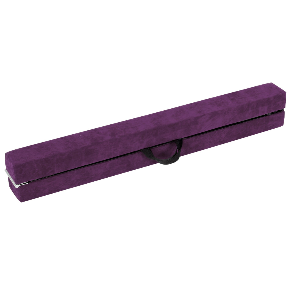 Purple Folding Gymnastics Balance Beam with Anti-Slip Base and Pine Frame - 9 FT