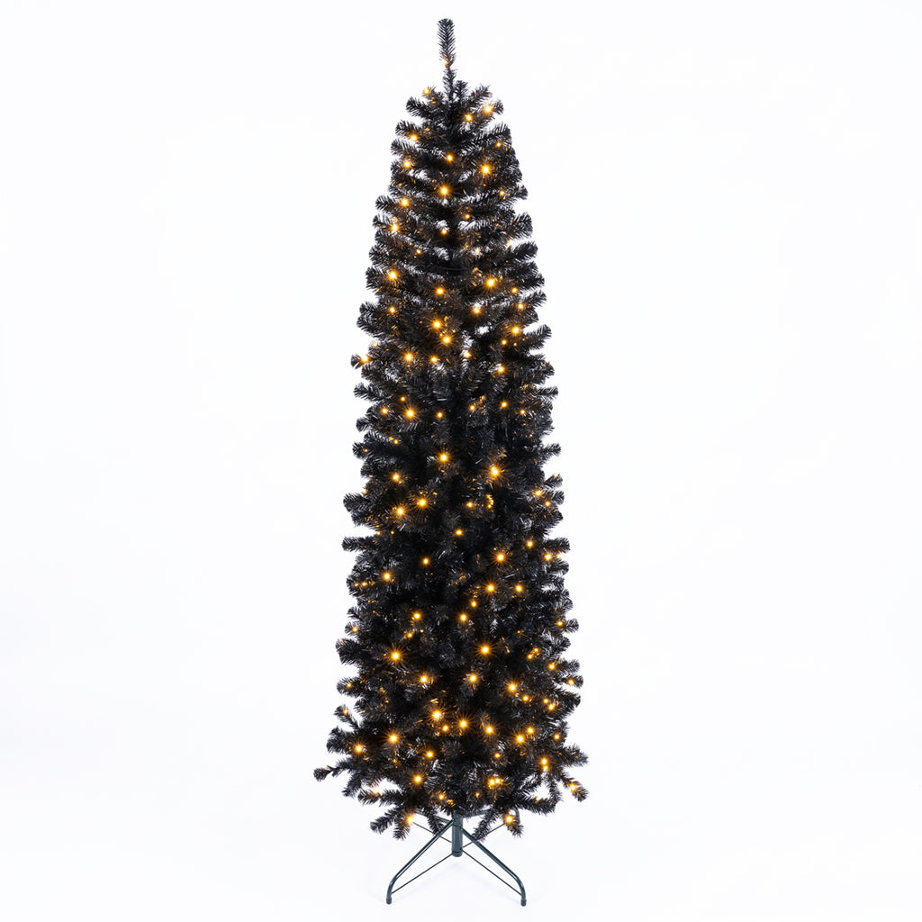 6 FT Smart Pencil Christmas Tree with Remote APP RGB Lights Music Sync - Costway