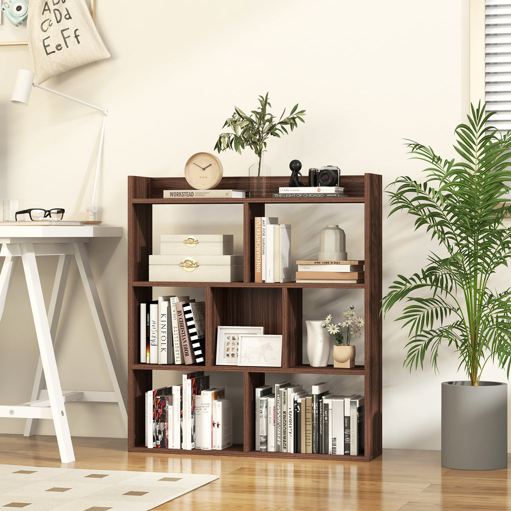 7 Cubes Open-back Bookshelf with Anti-Toppling Devices