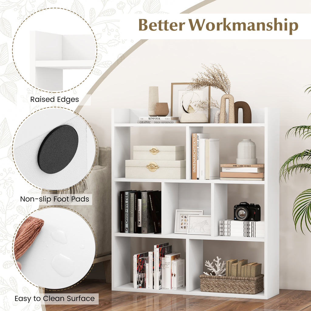 7 Cubes Open-back Bookshelf with Anti-Toppling Devices