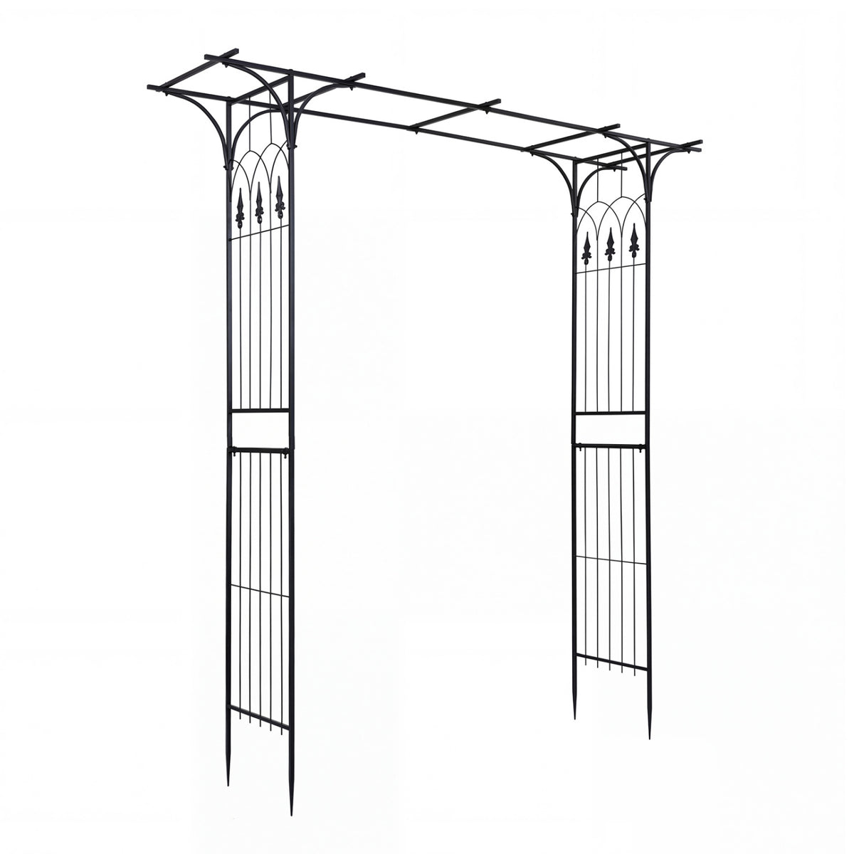 7 FT Garden Arch Arbor with Flat Top Design for Climbing Plants