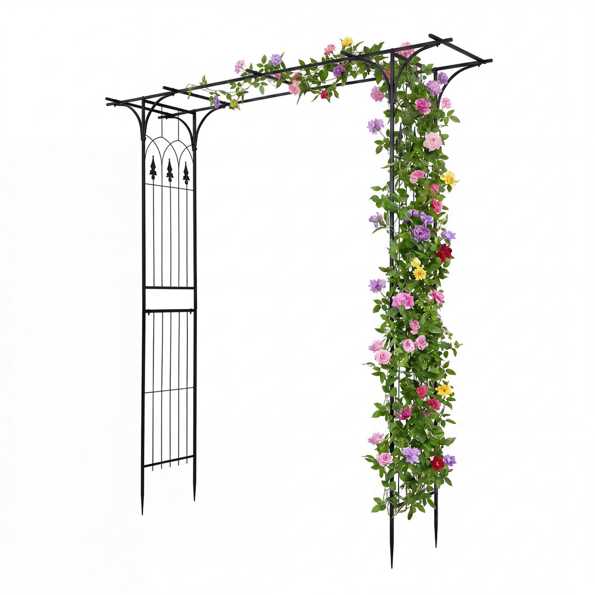 7 FT Garden Arch Arbor with Flat Top Design for Climbing Plants