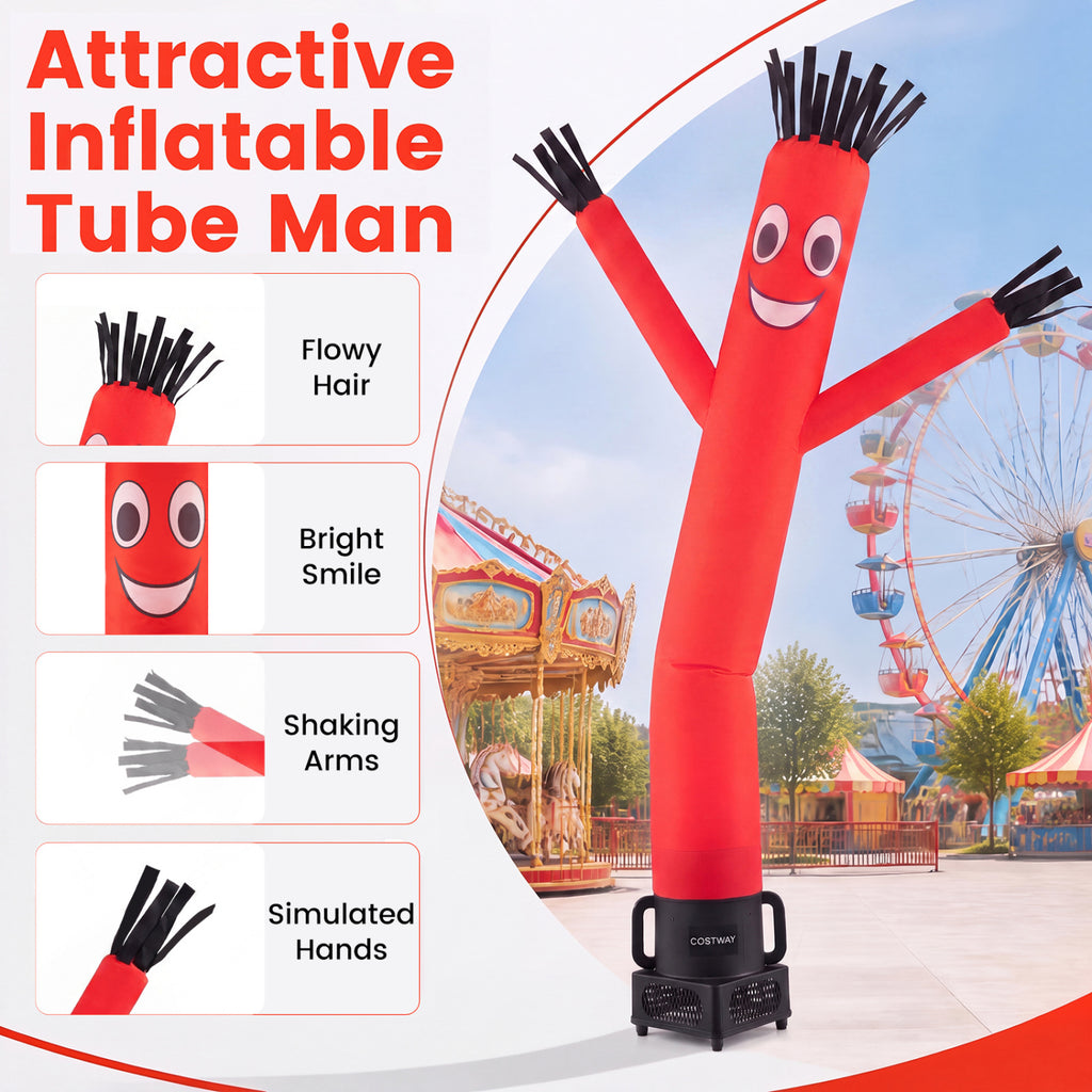 7 FT Inflatable Tube Man with Blower - Black Outdoor Promotional Display