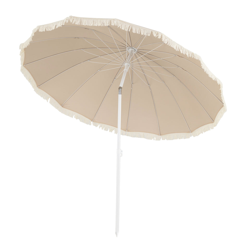 7 FT Patio Umbrella with Fringe Boho Tassel for Outdoor Beach Garden