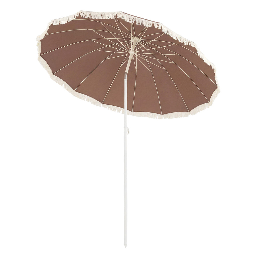 7 FT Patio Umbrella with Fringe Boho Tassel for Outdoor Beach Garden