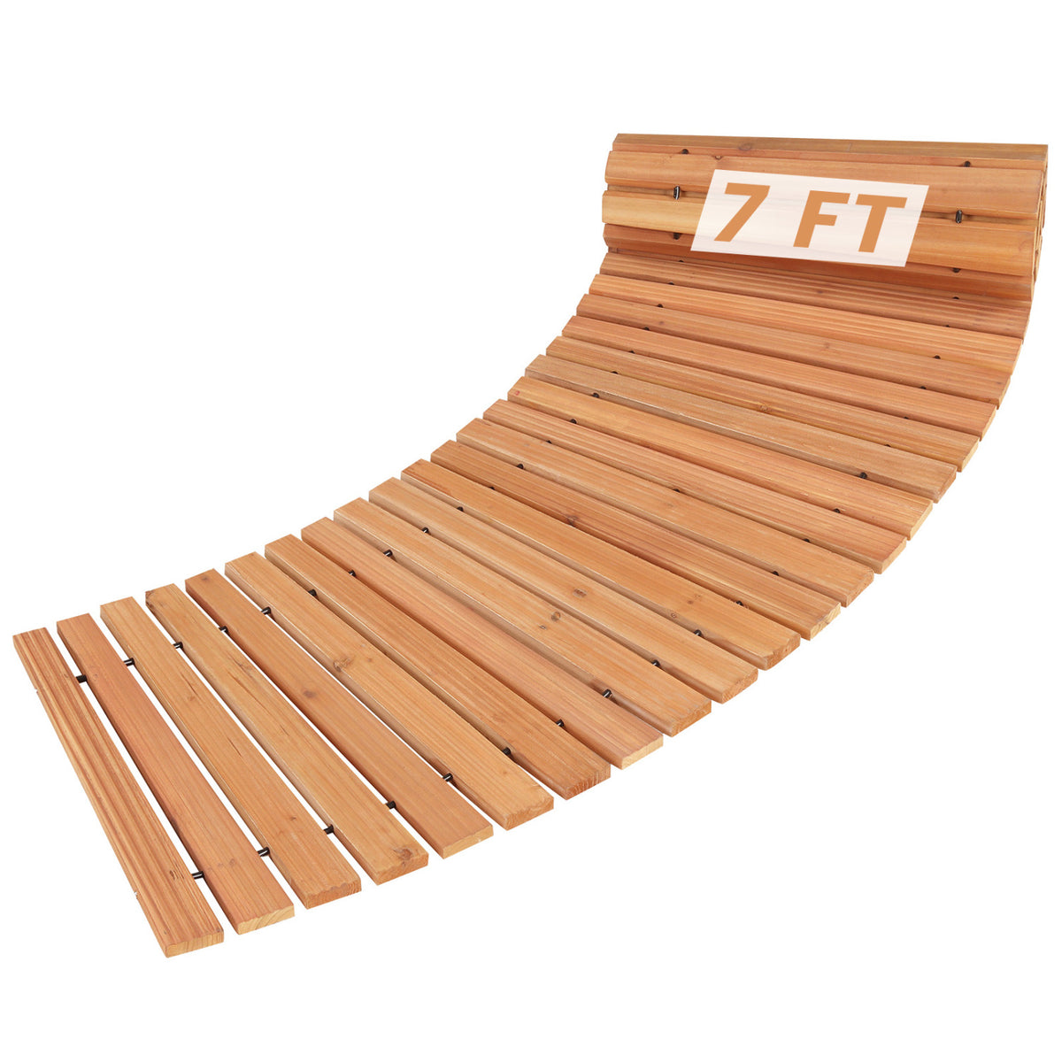 Natural Wooden Garden Pathway 7 FT with Anti-Slip Surface for Gardens & Patios