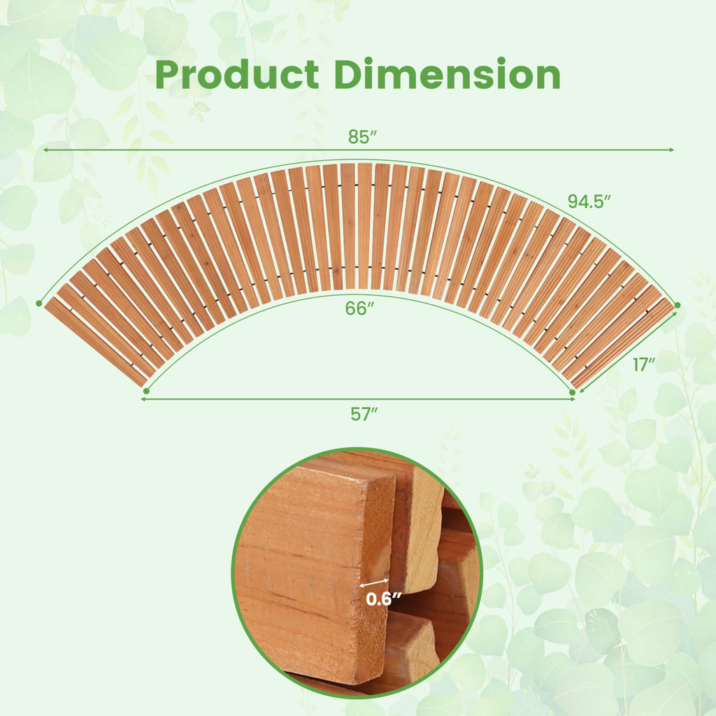 Natural Wooden Garden Pathway 7 FT with Anti-Slip Surface for Gardens & Patios
