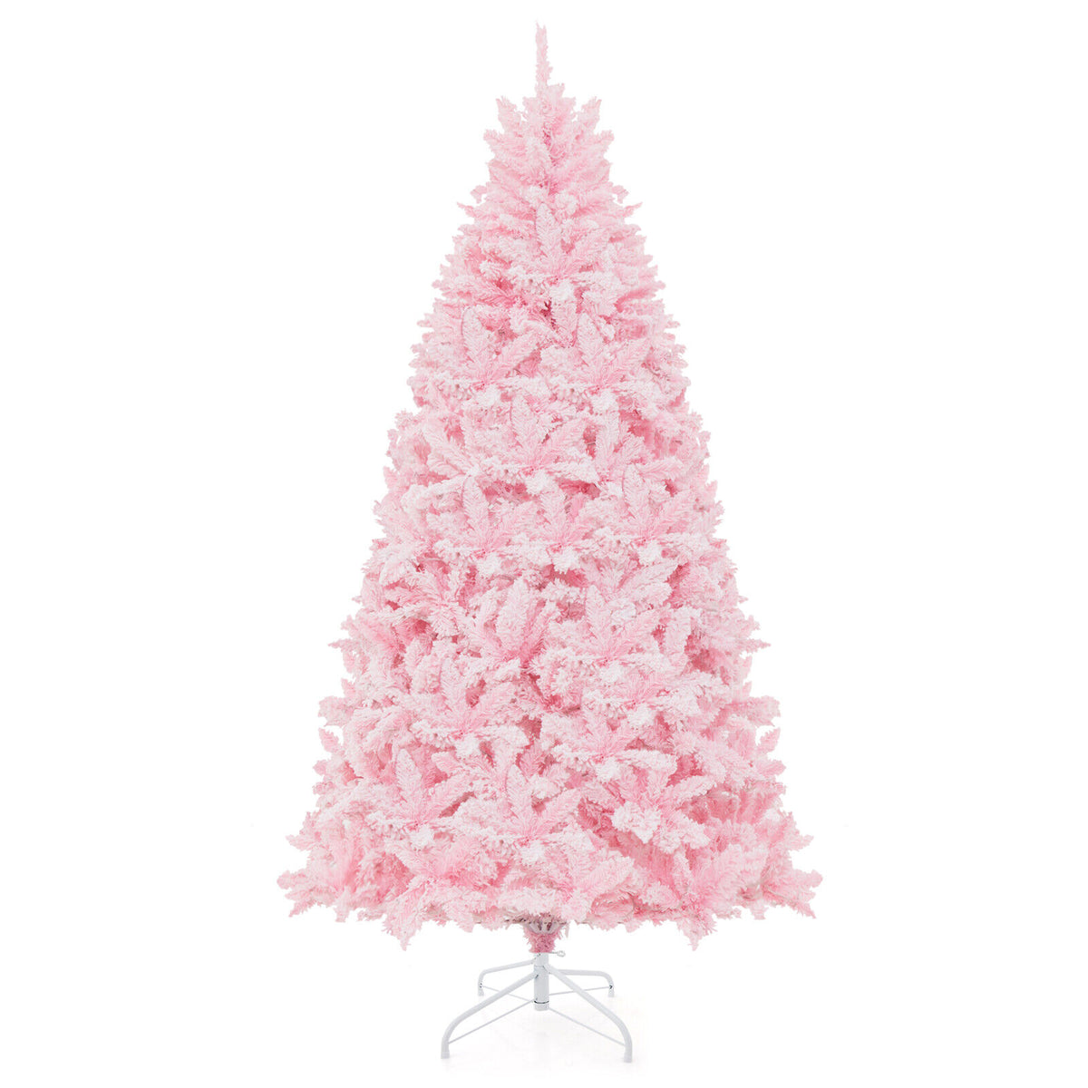 7Ft Flocked Artificial Christmas Tree with 500 LED Lights & 1200 Branches