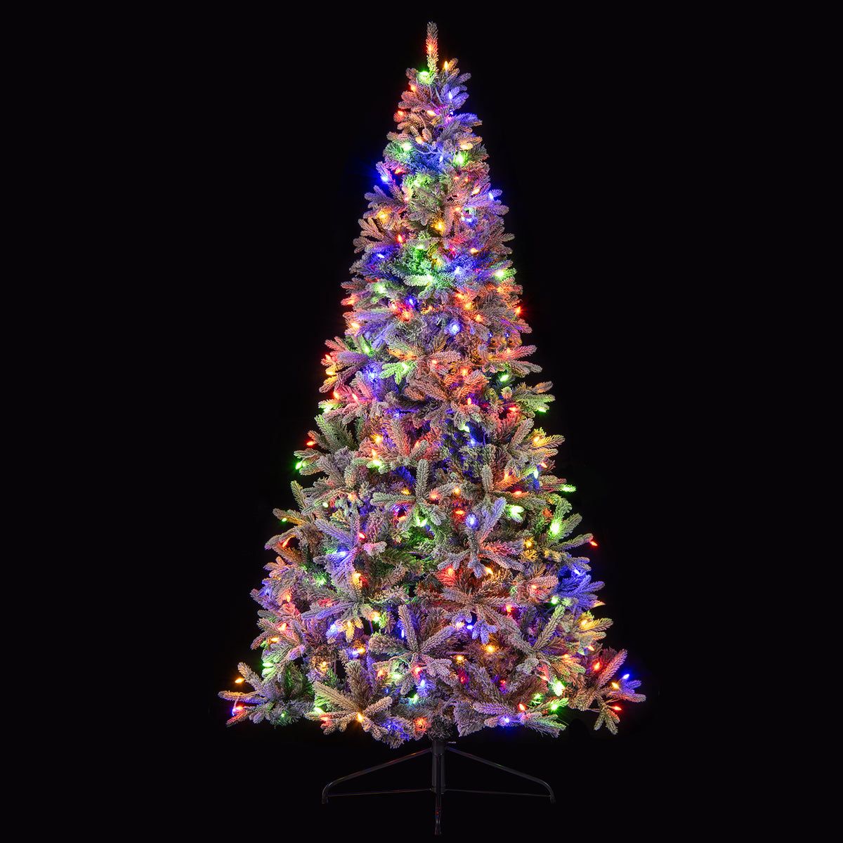 7 Feet Half Artificial Christmas Tree with 852 Tips & 9 Lighting Modes - Space-Saving Decor
