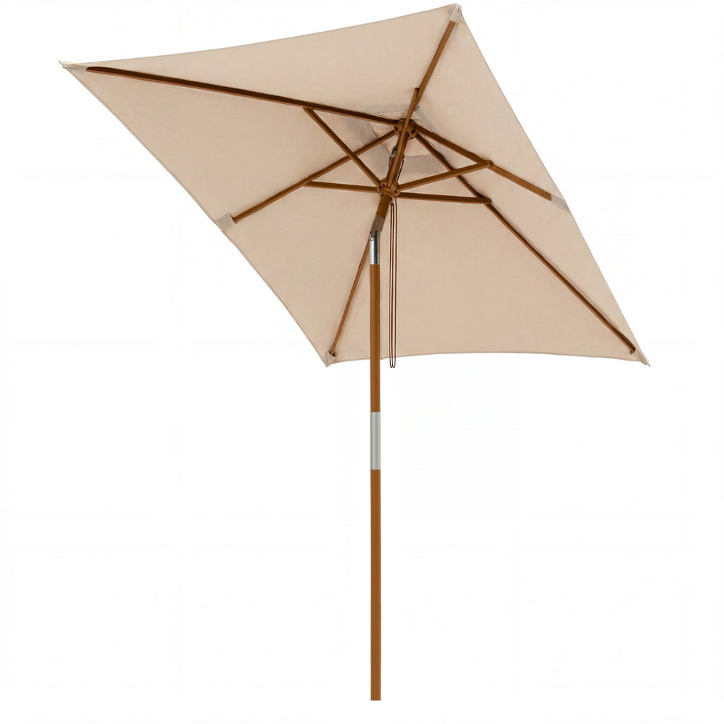 7 Feet Outdoor Rectangular Patio Umbrella with 3 Adjustable Heights