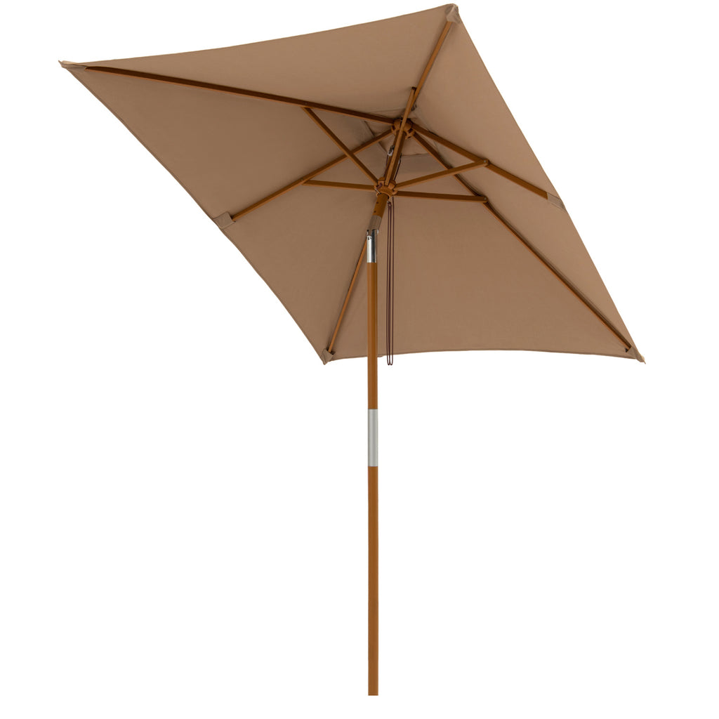 7 Feet Outdoor Rectangular Patio Umbrella with 3 Adjustable Heights