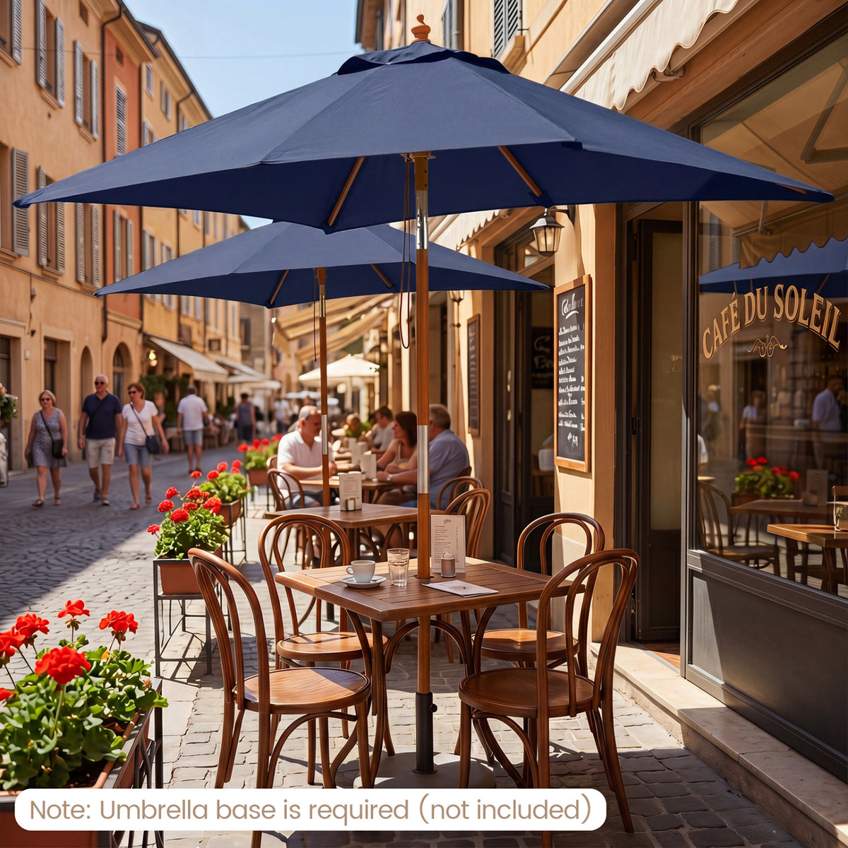7 Feet Outdoor Rectangular Patio Umbrella with 3 Adjustable Heights
