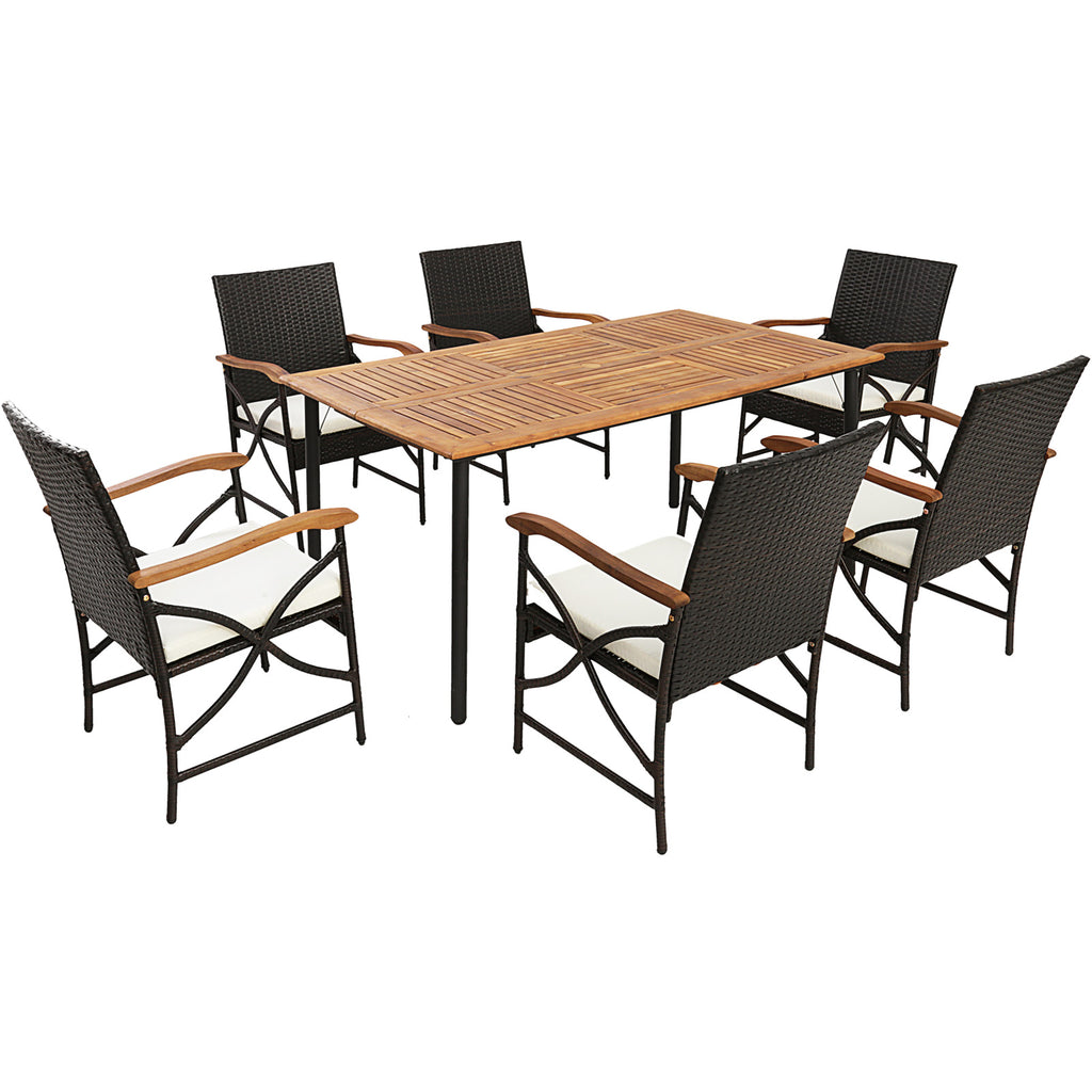4-5 Piece Outdoor Dining Set with Acacia Wood Table
