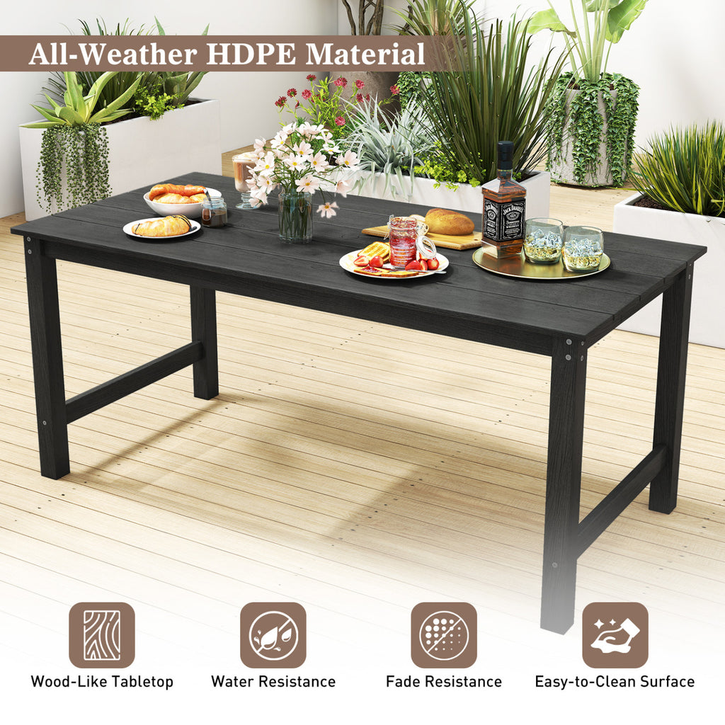 7 Pieces Patio Dining Set Outdoor HDPE Weather Resistant Table and
