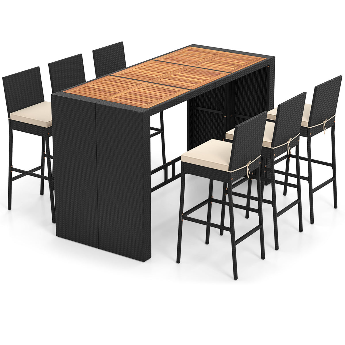 7-Piece Patio Bar Set with Cushions - Style 1