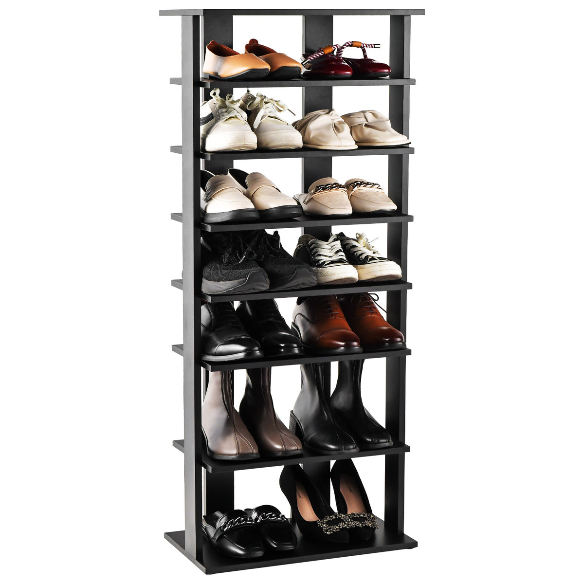 7-Tier Shoe Rack for Entryway, Black