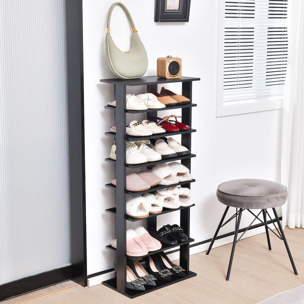 7-Tier Shoe Rack for Entryway, Black