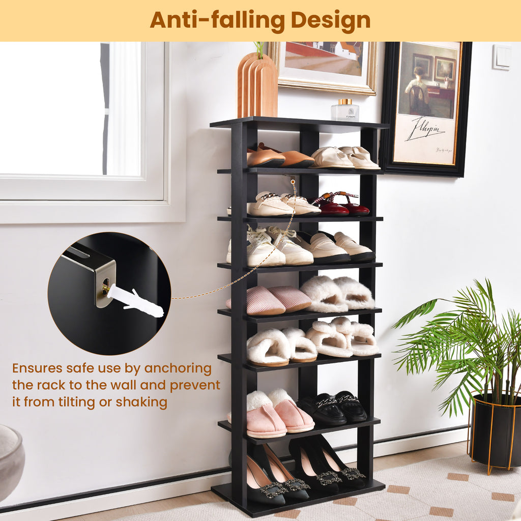 7-Tier Shoe Rack for Entryway, Black