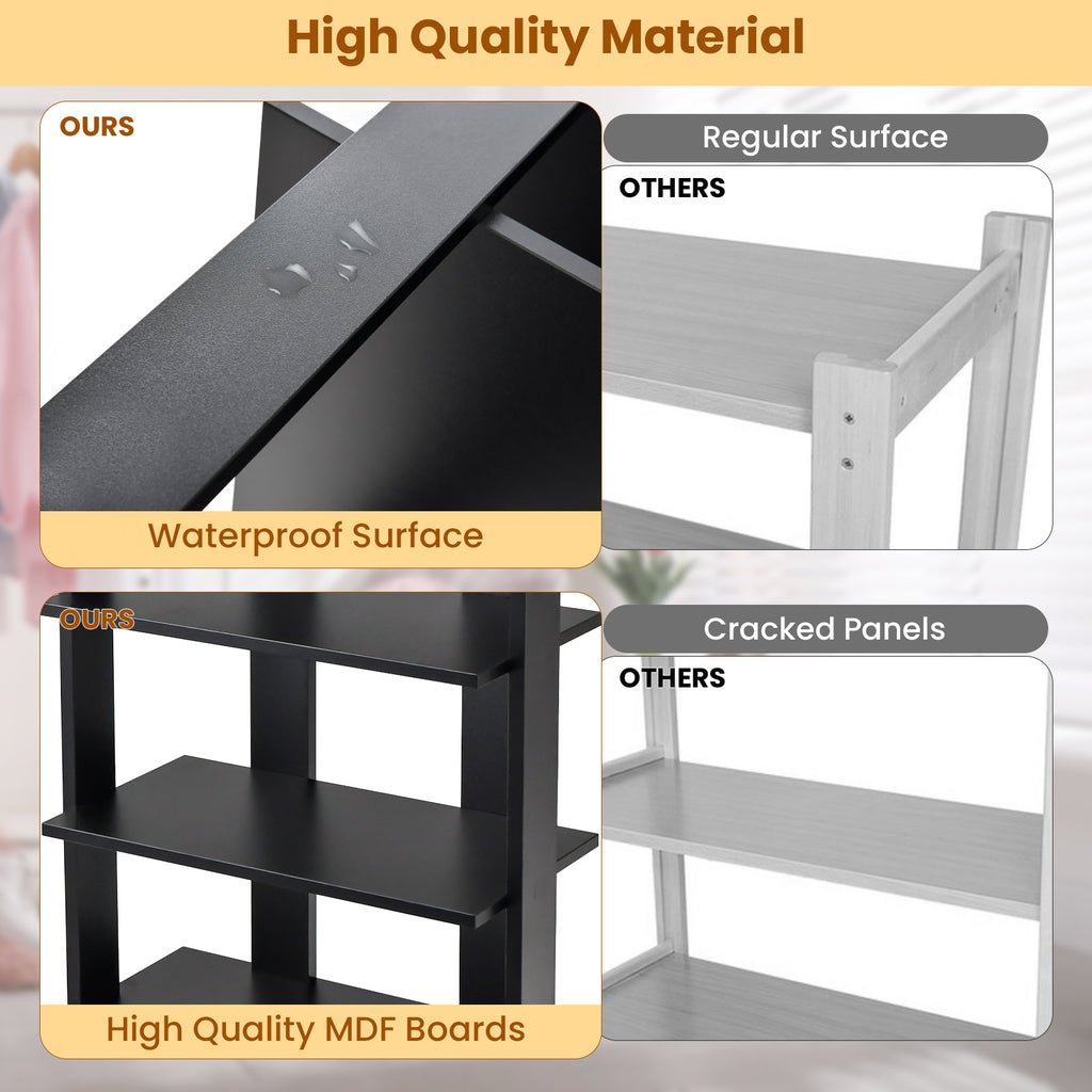 7-Tier Shoe Rack for Entryway, Black