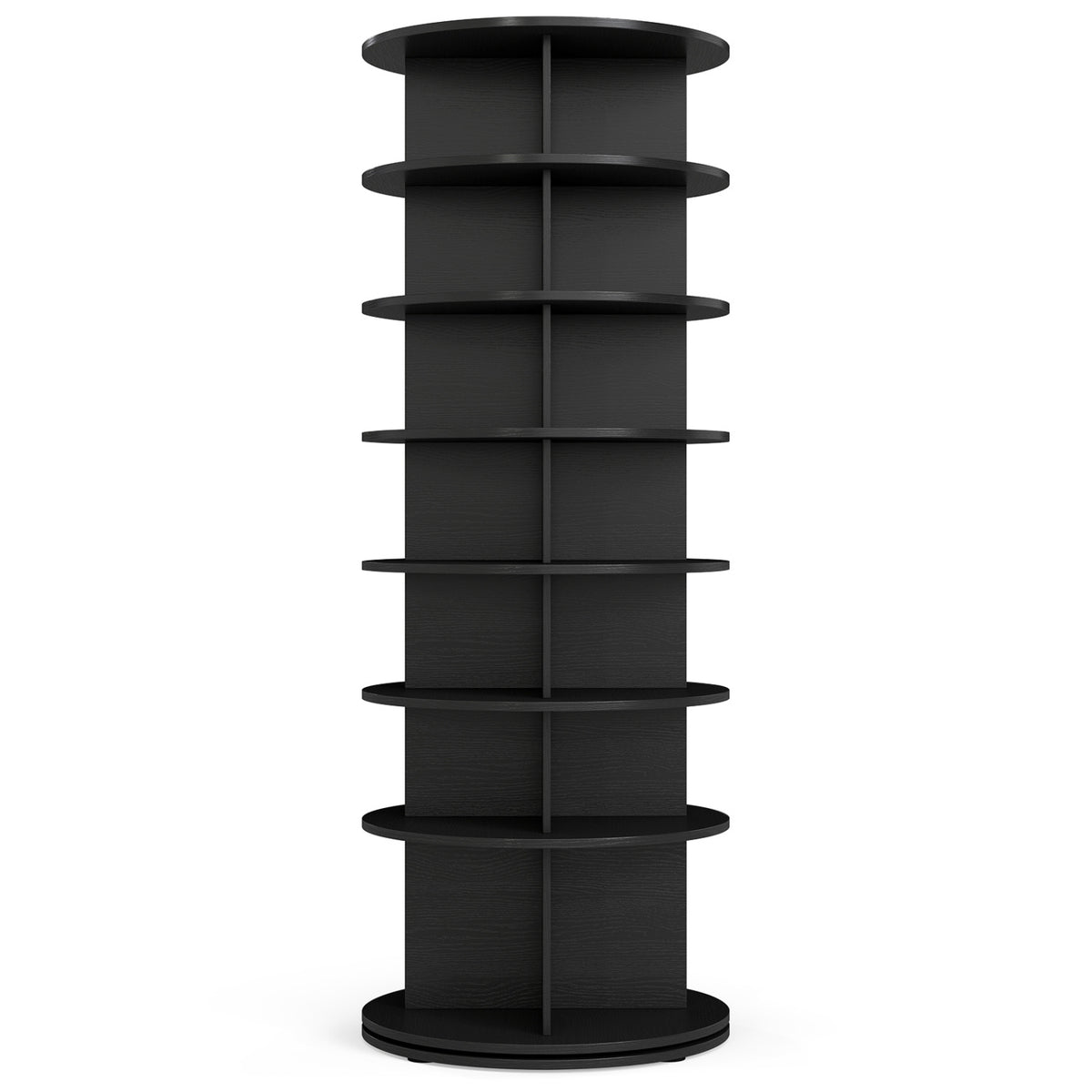 7-Tier Rotating Shoe Rack Tower - Black