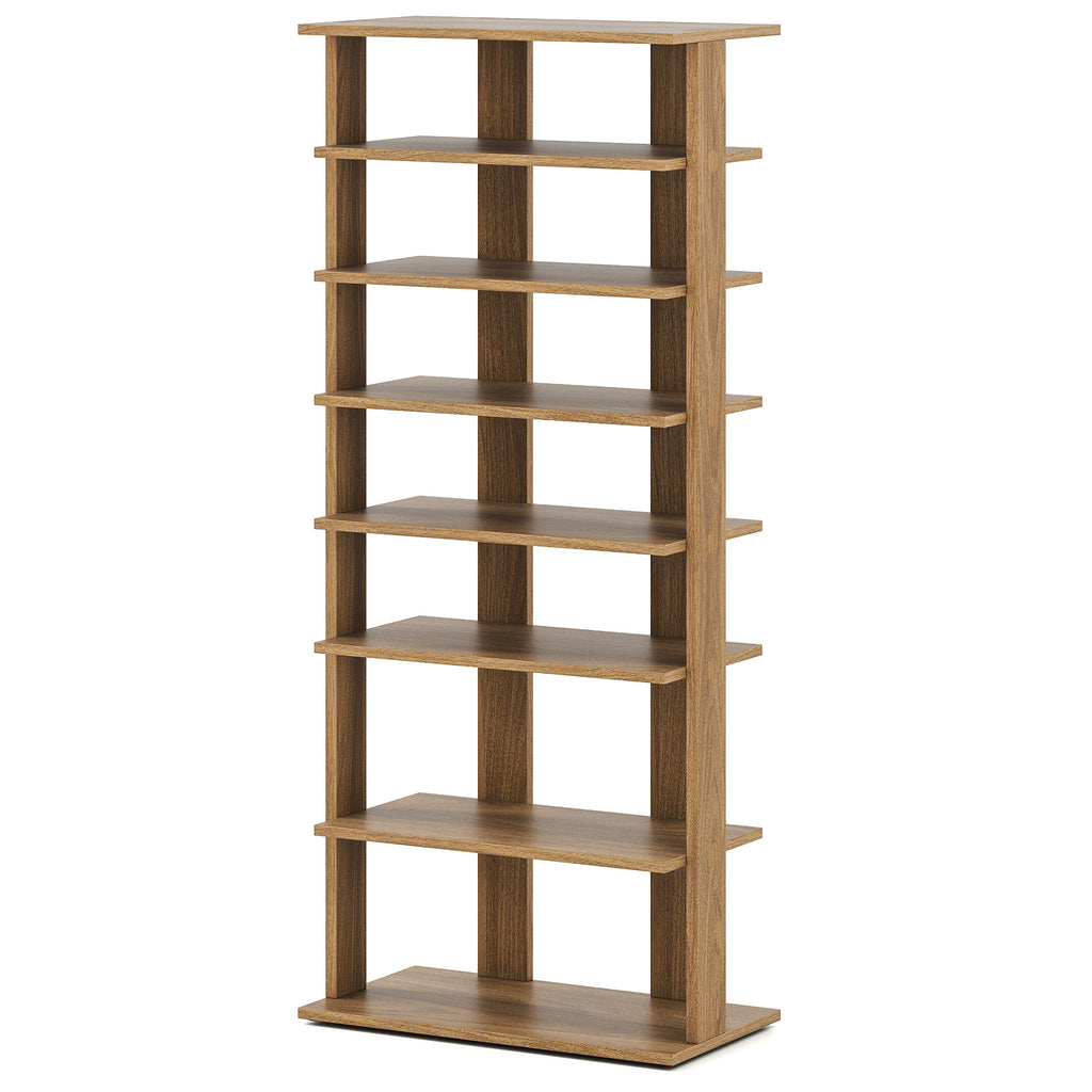 7-Tier Vertical Shoe Rack for Entryway, Natural