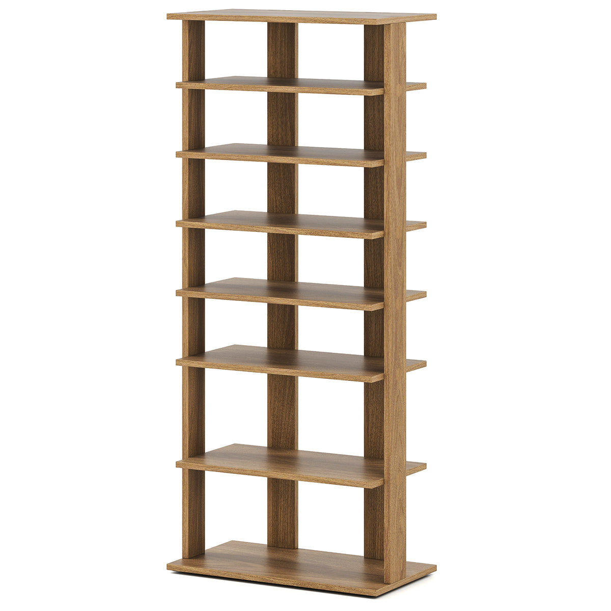 7-Tier Vertical Shoe Rack for Entryway, Natural