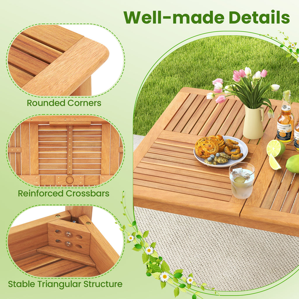 7-Piece Acacia Wood Patio Dining Set with Cushions