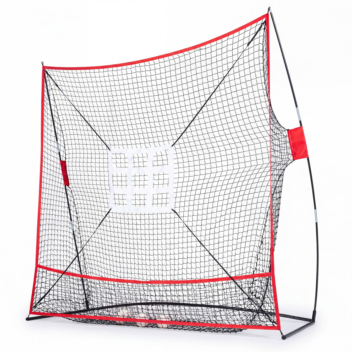 Baseball Practice Net with 2 Strike Zones & Ball Collection System - 7x7 FT Practice Training