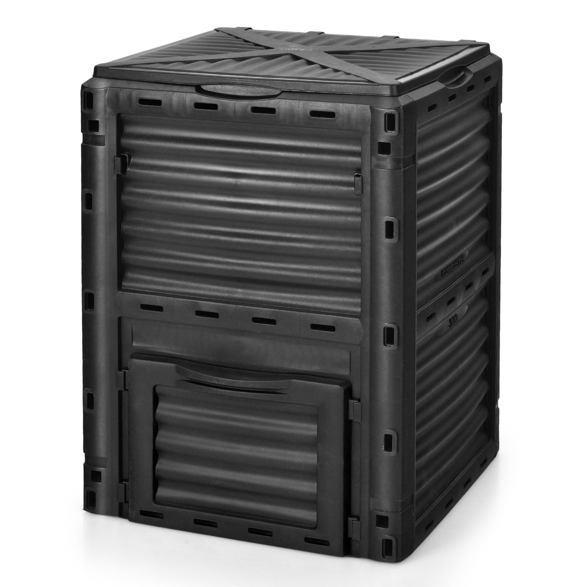 80-Gallon Outdoor Composter with Large Openable Lid and Bottom Exit